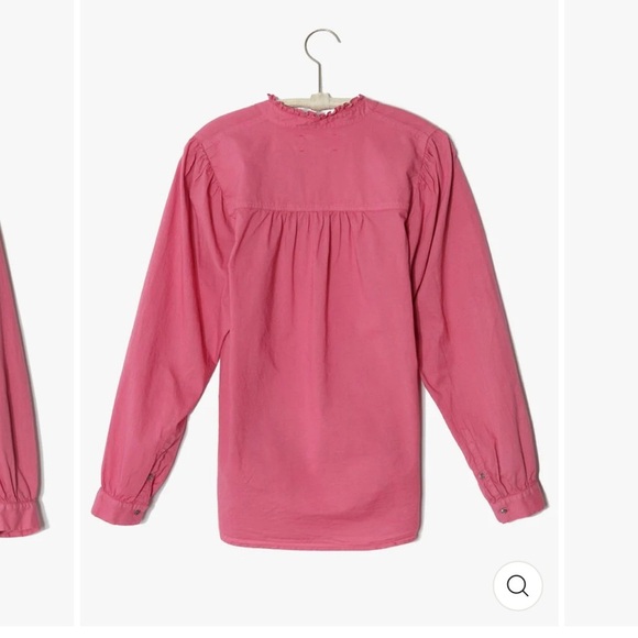 Xirena Halsey Button Down Shirt Blouse Large in Deep Rose long sleeve 100%Cotton - Picture 3 of 13